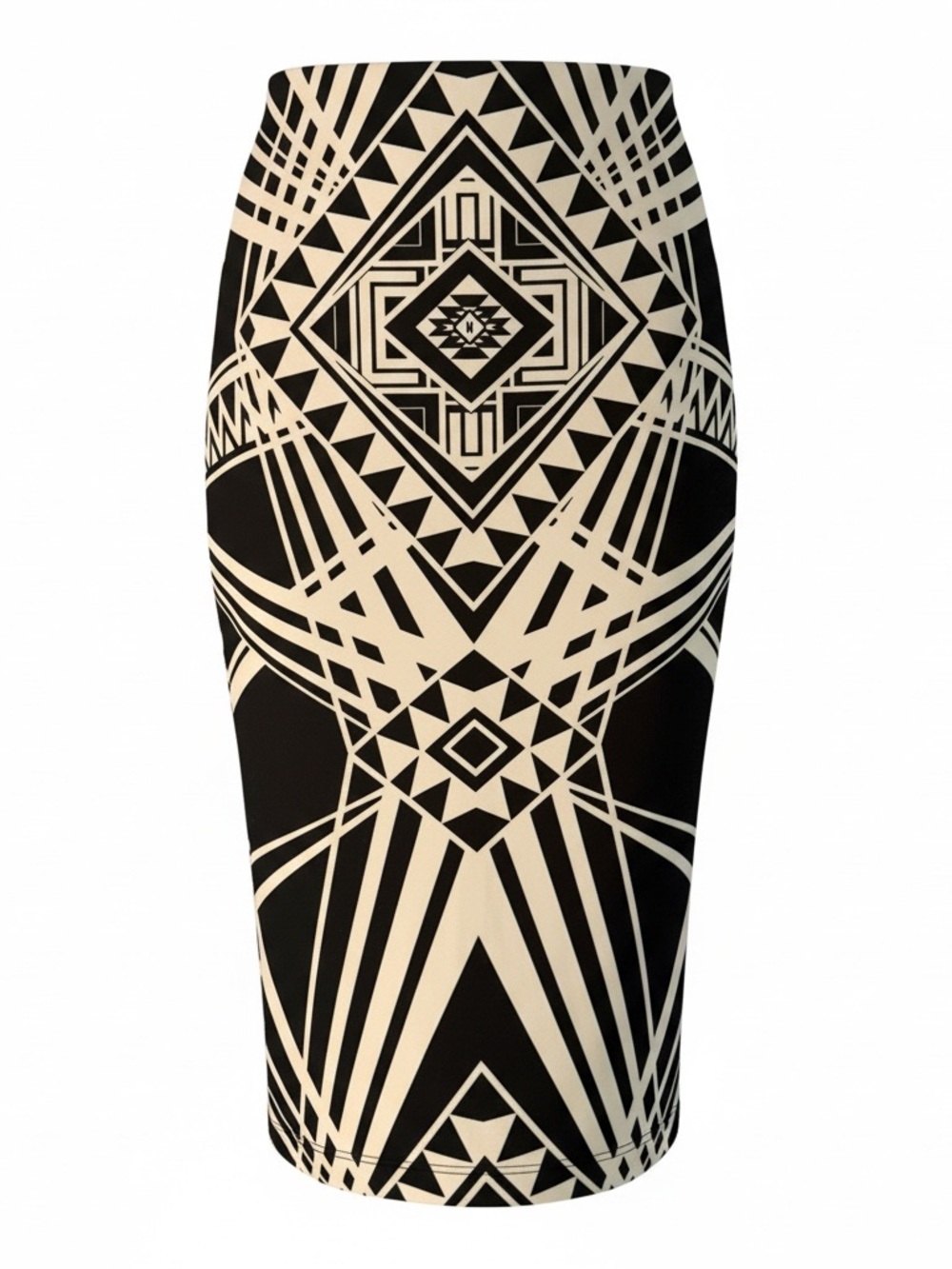 IZ Byer Pencil Skirt Womens One Size Black White Like New Geometric Tribal Knit